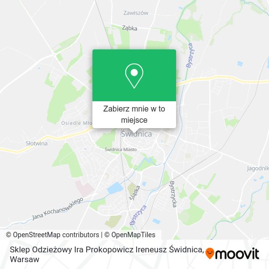 Mapa Sklep Odzieżowy Ira Prokopowicz Ireneusz Świdnica