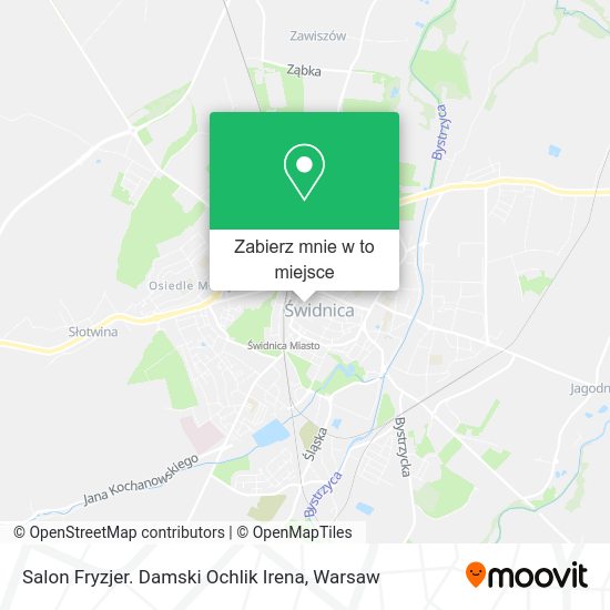 Mapa Salon Fryzjer. Damski Ochlik Irena