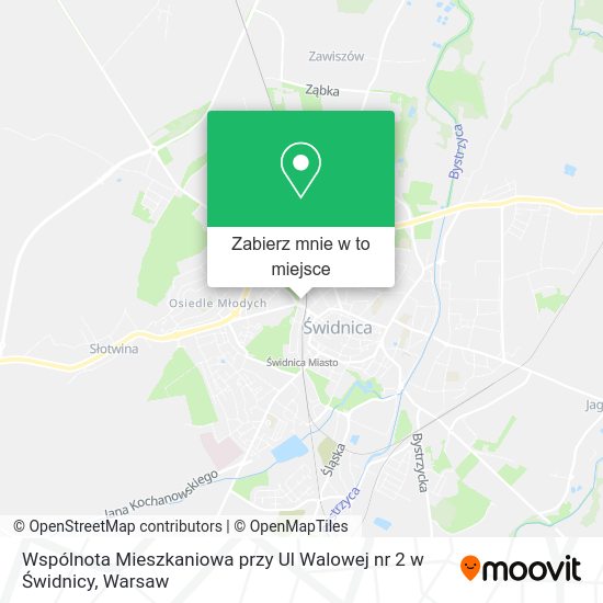 Mapa Wspólnota Mieszkaniowa przy Ul Walowej nr 2 w Świdnicy