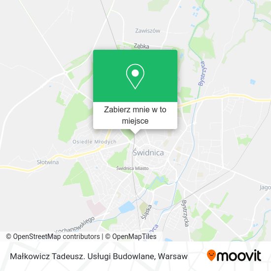 Mapa Małkowicz Tadeusz. Usługi Budowlane