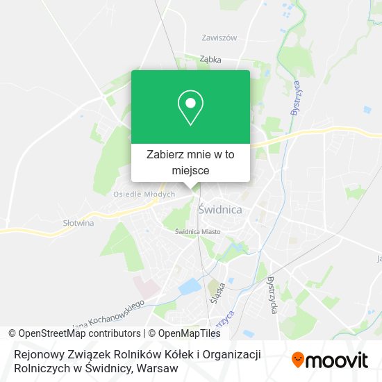 Mapa Rejonowy Związek Rolników Kółek i Organizacji Rolniczych w Świdnicy