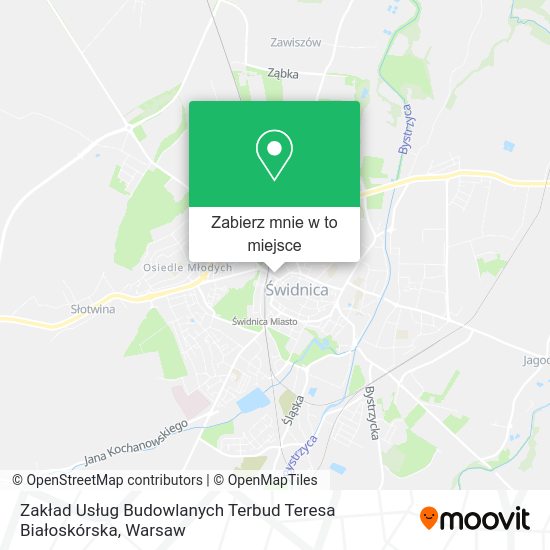 Mapa Zakład Usług Budowlanych Terbud Teresa Białoskórska