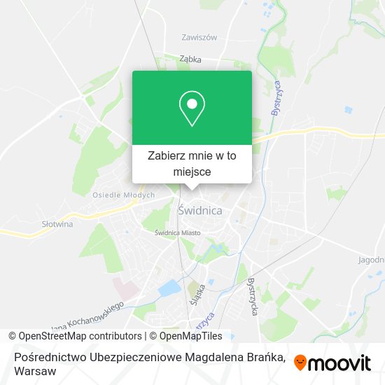 Mapa Pośrednictwo Ubezpieczeniowe Magdalena Brańka