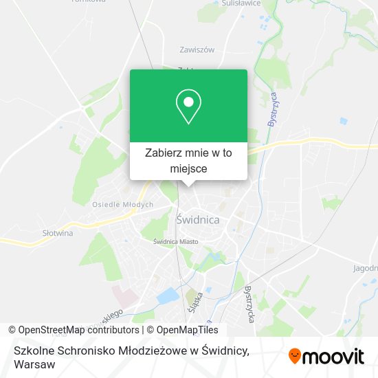 Mapa Szkolne Schronisko Młodzieżowe w Świdnicy