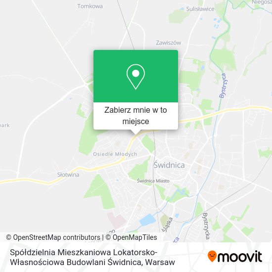 Mapa Spółdzielnia Mieszkaniowa Lokatorsko-Własnościowa Budowlani Świdnica