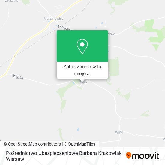 Mapa Pośrednictwo Ubezpieczeniowe Barbara Krakowiak