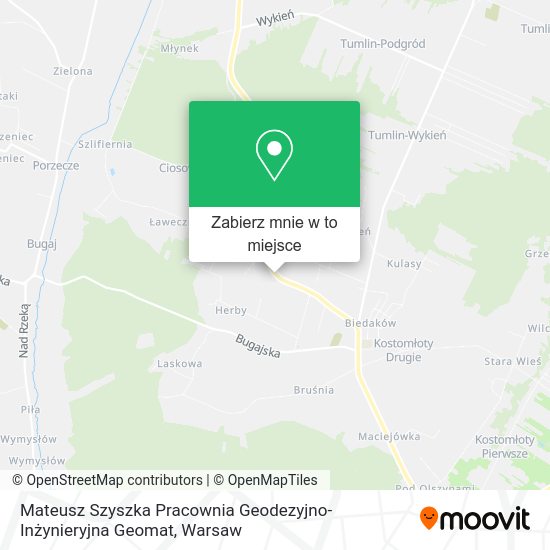 Mapa Mateusz Szyszka Pracownia Geodezyjno-Inżynieryjna Geomat