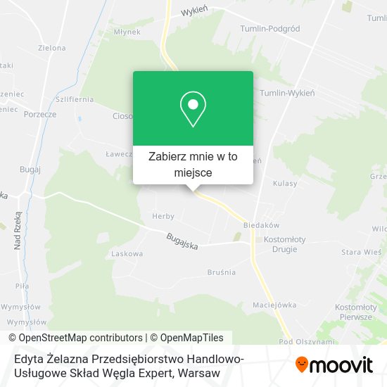 Mapa Edyta Żelazna Przedsiębiorstwo Handlowo-Usługowe Skład Węgla Expert