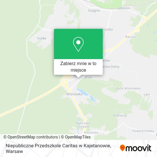 Mapa Niepubliczne Przedszkole Caritas w Kajetanowie