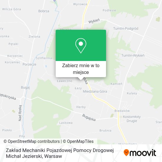 Mapa Zakład Mechaniki Pojazdowej Pomocy Drogowej Michał Jezierski