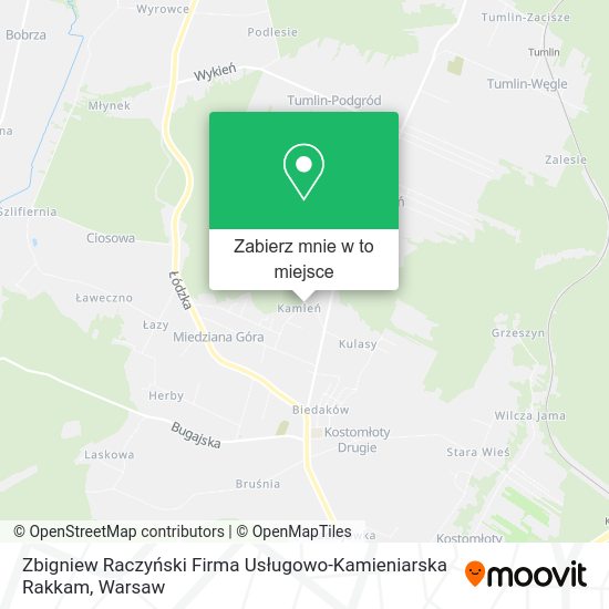 Mapa Zbigniew Raczyński Firma Usługowo-Kamieniarska Rakkam