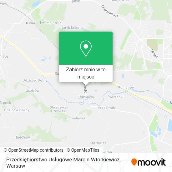 Mapa Przedsiębiorstwo Usługowe Marcin Wtorkiewicz