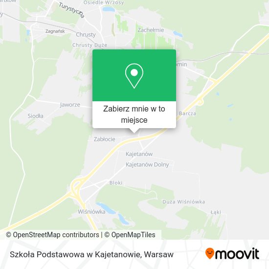 Mapa Szkoła Podstawowa w Kajetanowie