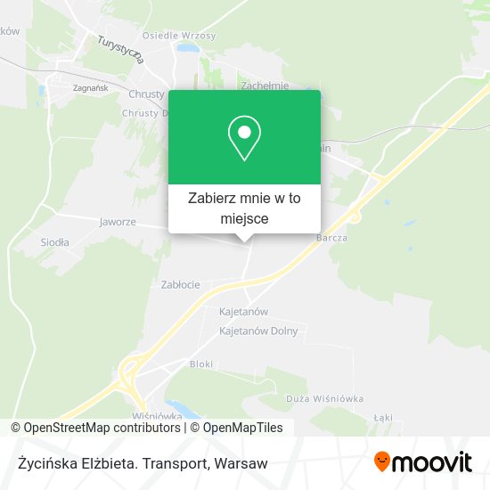 Mapa Życińska Elżbieta. Transport