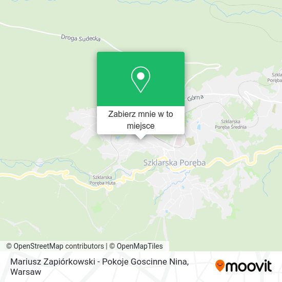 Mapa Mariusz Zapiórkowski - Pokoje Goscinne Nina