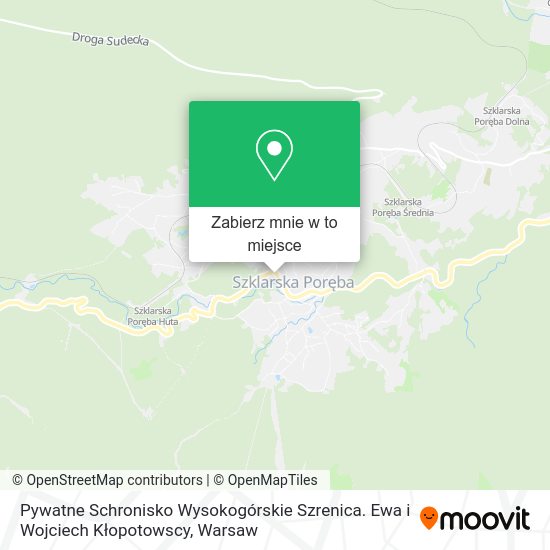 Mapa Pywatne Schronisko Wysokogórskie Szrenica. Ewa i Wojciech Kłopotowscy