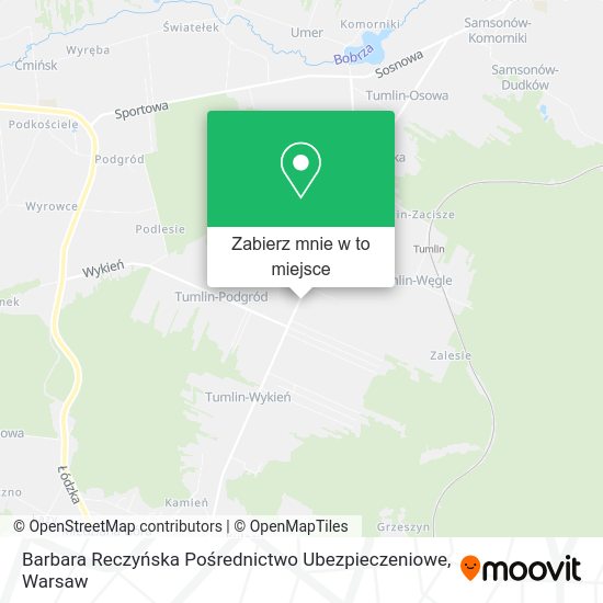 Mapa Barbara Reczyńska Pośrednictwo Ubezpieczeniowe