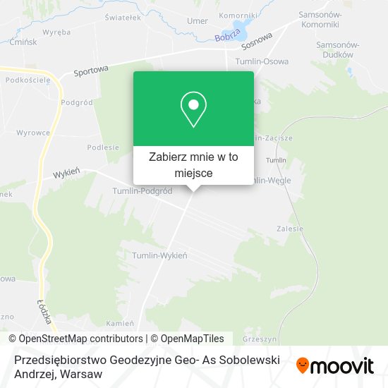 Mapa Przedsiębiorstwo Geodezyjne Geo- As Sobolewski Andrzej