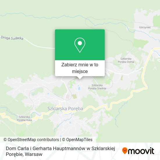 Mapa Dom Carla i Gerharta Hauptmannów w Szklarskiej Porębie