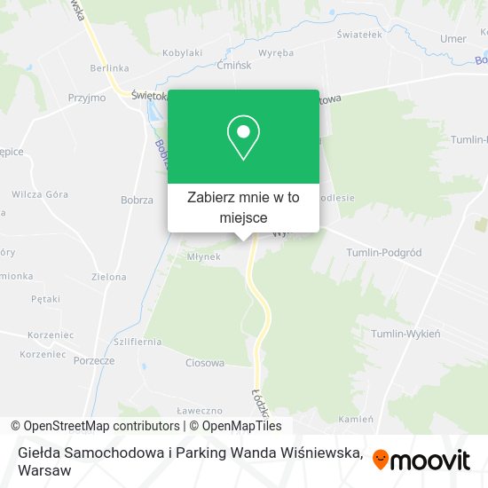 Mapa Giełda Samochodowa i Parking Wanda Wiśniewska