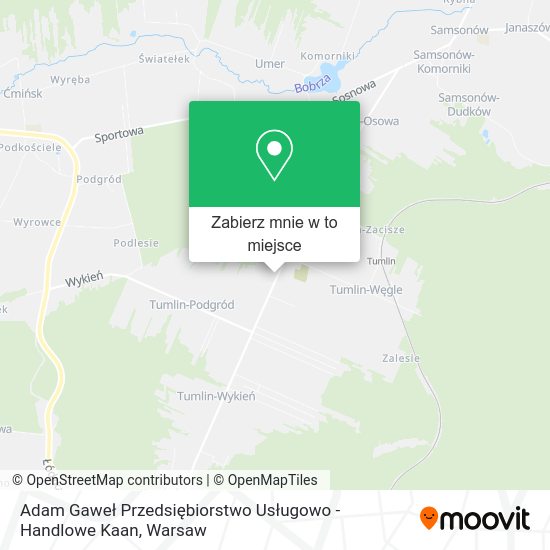 Mapa Adam Gaweł Przedsiębiorstwo Usługowo - Handlowe Kaan