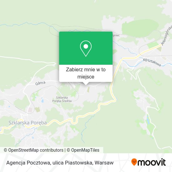 Mapa Agencja Pocztowa, ulica Piastowska