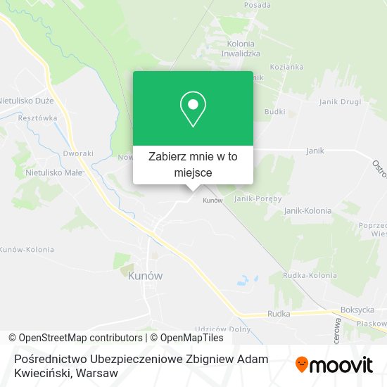 Mapa Pośrednictwo Ubezpieczeniowe Zbigniew Adam Kwieciński