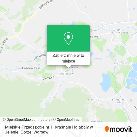 Mapa Miejskie Przedszkole nr 11krasnala Hałabały w Jeleniej Górze