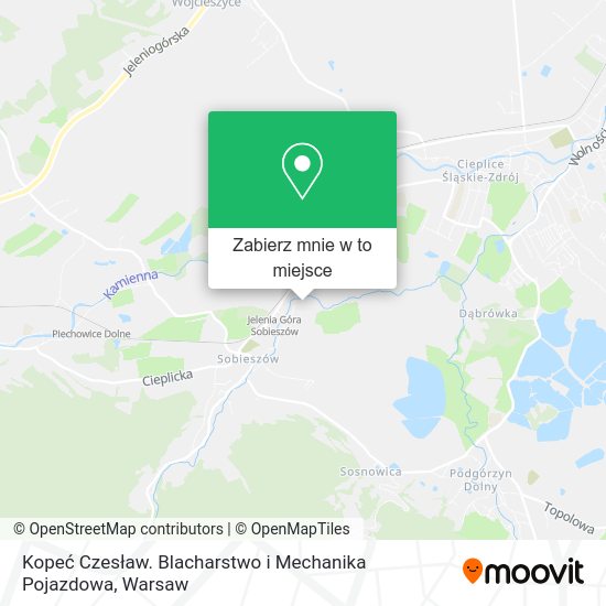 Mapa Kopeć Czesław. Blacharstwo i Mechanika Pojazdowa