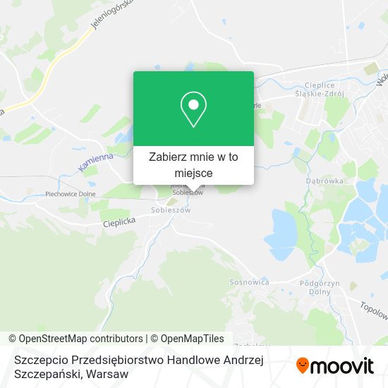 Mapa Szczepcio Przedsiębiorstwo Handlowe Andrzej Szczepański