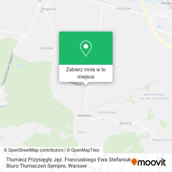 Mapa Tłumacz Przysięgły Jęz. Francuskiego Ewa Stefaniuk Biuro Tłumaczeń Sempre