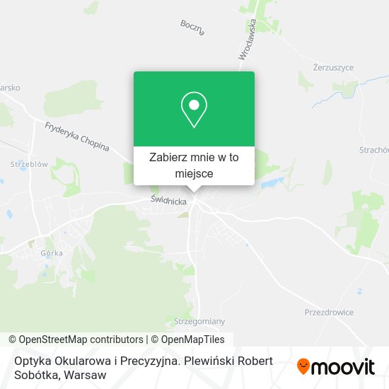 Mapa Optyka Okularowa i Precyzyjna. Plewiński Robert Sobótka