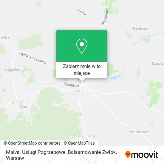 Mapa Malva. Usługi Pogrzebowe, Balsamowanie Zwłok