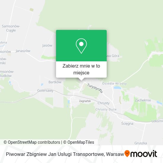 Mapa Piwowar Zbigniew Jan Usługi Transportowe