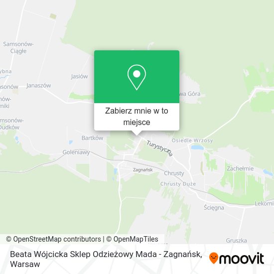 Mapa Beata Wójcicka Sklep Odzieżowy Mada - Zagnańsk