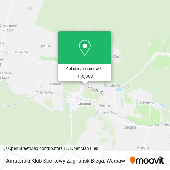 Mapa Amatorski Klub Sportowy Zagnańsk Biega