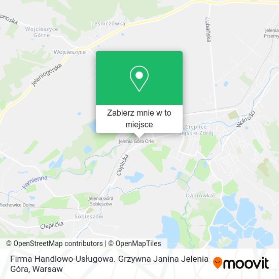 Mapa Firma Handlowo-Usługowa. Grzywna Janina Jelenia Góra