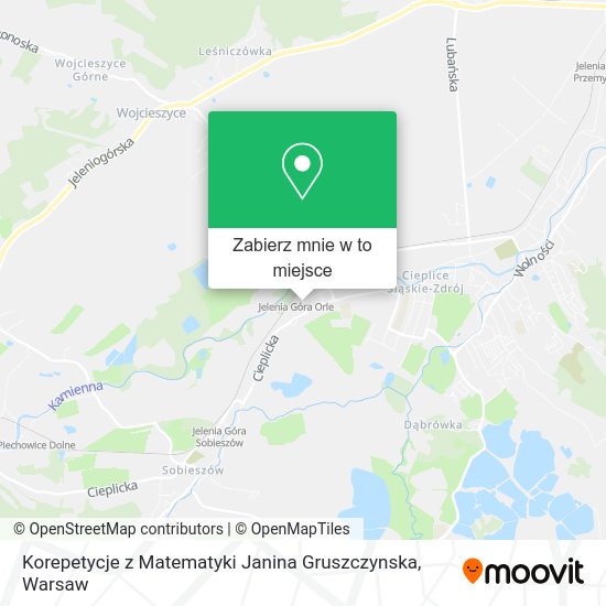 Mapa Korepetycje z Matematyki Janina Gruszczynska