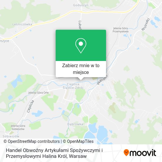 Mapa Handel Obwoźny Artykułami Spożywczymi i Przemysłowymi Halina Król