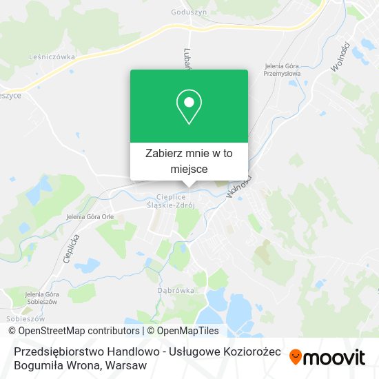 Mapa Przedsiębiorstwo Handlowo - Usługowe Koziorożec Bogumiła Wrona