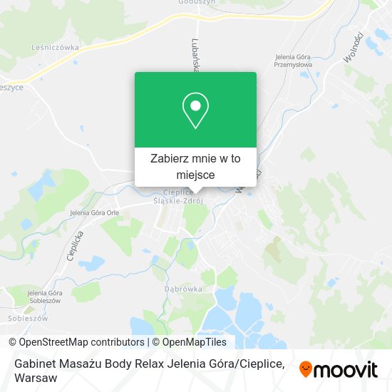 Mapa Gabinet Masażu Body Relax Jelenia Góra / Cieplice