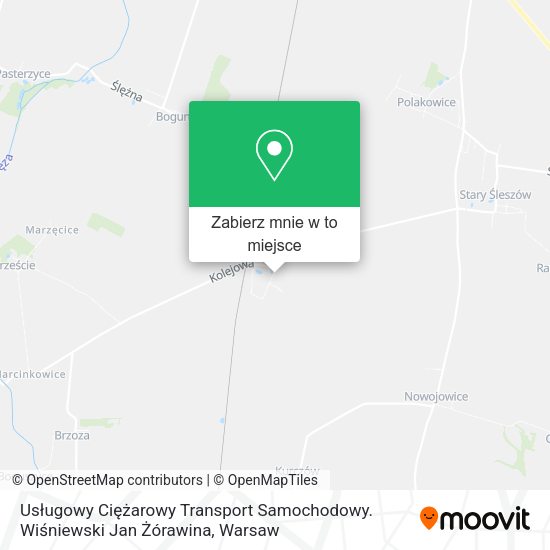 Mapa Usługowy Ciężarowy Transport Samochodowy. Wiśniewski Jan Żórawina