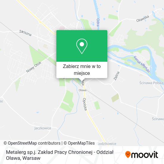 Mapa Metalerg sp.j. Zakład Pracy Chronionej - Oddział Oława