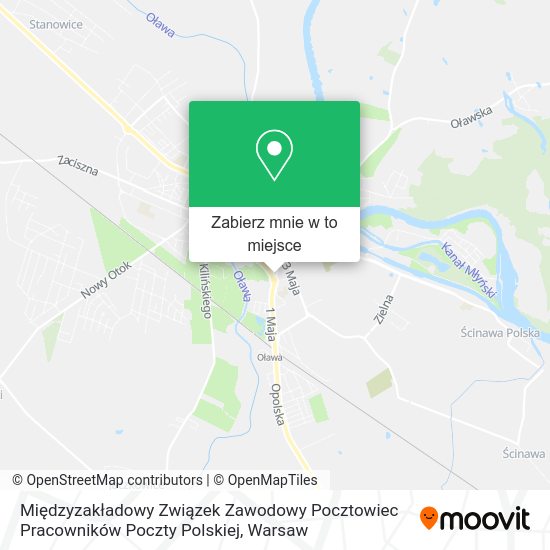 Mapa Międzyzakładowy Związek Zawodowy Pocztowiec Pracowników Poczty Polskiej