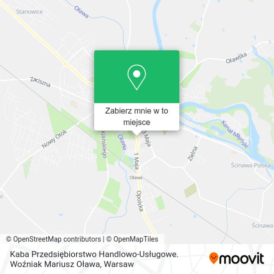 Mapa Kaba Przedsiębiorstwo Handlowo-Usługowe. Woźniak Mariusz Oława