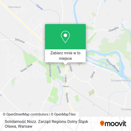 Mapa Solidarność Nszz. Zarząd Regionu Dolny Śląsk Oława