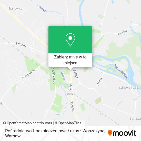 Mapa Pośrednictwo Ubezpieczeniowe Łukasz Woszczyna