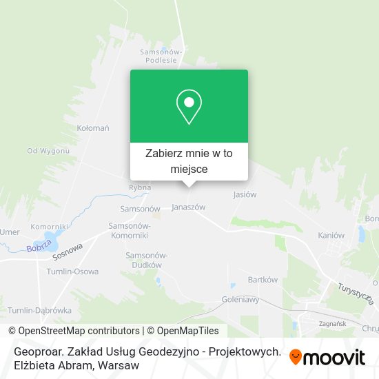 Mapa Geoproar. Zakład Usług Geodezyjno - Projektowych. Elżbieta Abram