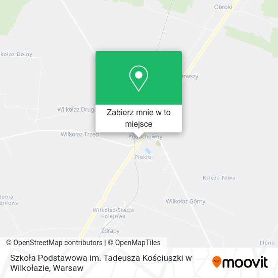 Mapa Szkoła Podstawowa im. Tadeusza Kościuszki w Wilkołazie