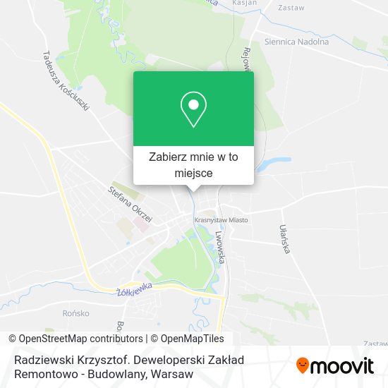 Mapa Radziewski Krzysztof. Deweloperski Zakład Remontowo - Budowlany